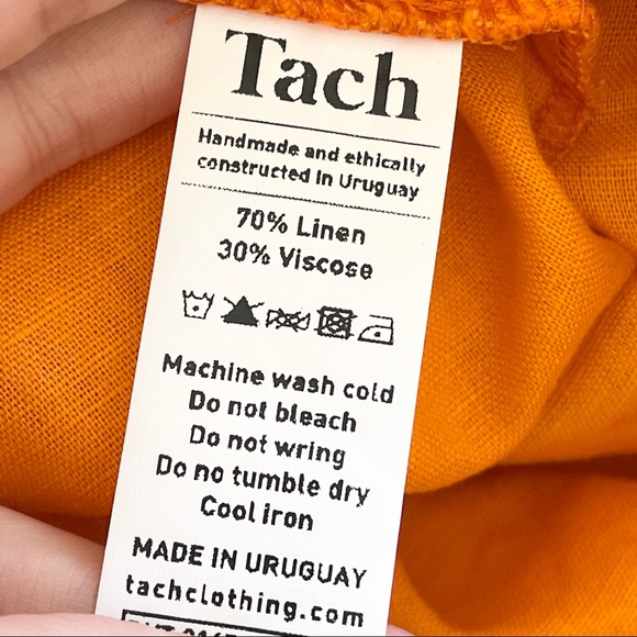 Tach Clothing Maral Linen Mini Dress Orange Size Medium - Picture 5 of 5